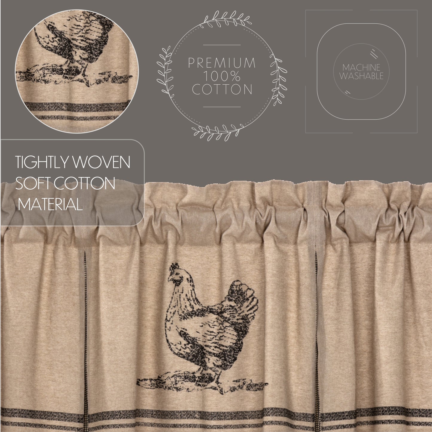 52206-Sawyer-Mill-Charcoal-Chicken-Valance-Pleated-20x72-image-3