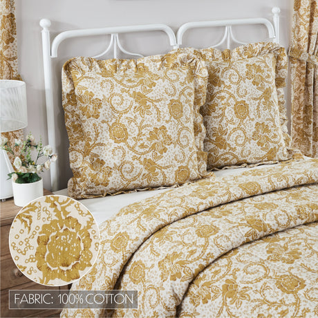 81192-Dorset-Gold-Floral-Fabric-Euro-Sham-26x26-image-1