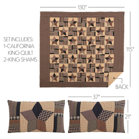 51741-Bingham-Star-California-King-Quilt-Set-1-Quilt-130Wx115L-w-2-Shams-21x37-image-1