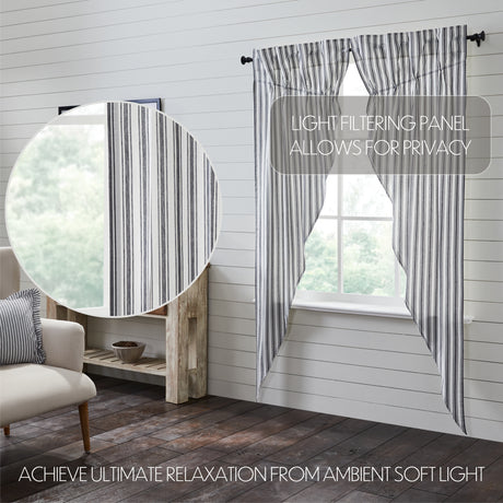 80482-Sawyer-Mill-Black-Ticking-Stripe-Prairie-Long-Panel-Set-of-2-84x36x18-image-2