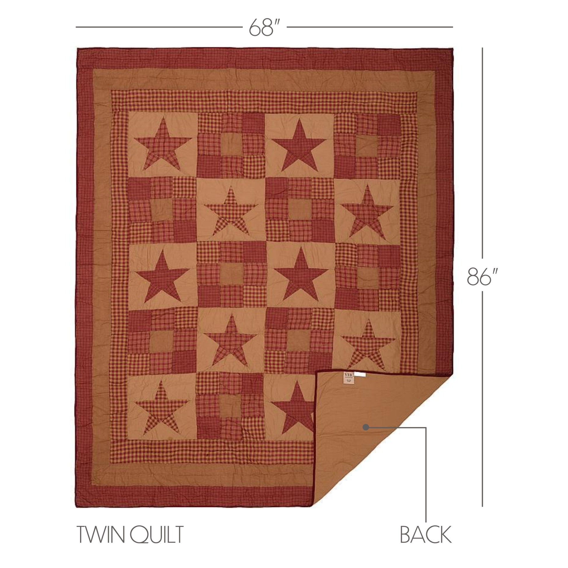13612-Ninepatch-Star-Twin-Quilt-68Wx86L-image-1