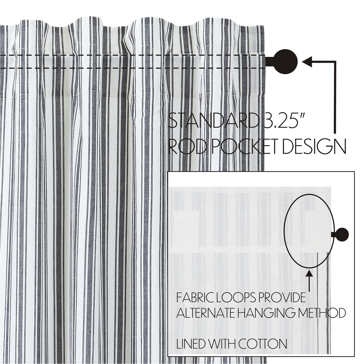 80485-Sawyer-Mill-Black-Ticking-Stripe-Swag-Set-of-2-36x36x16-image-3