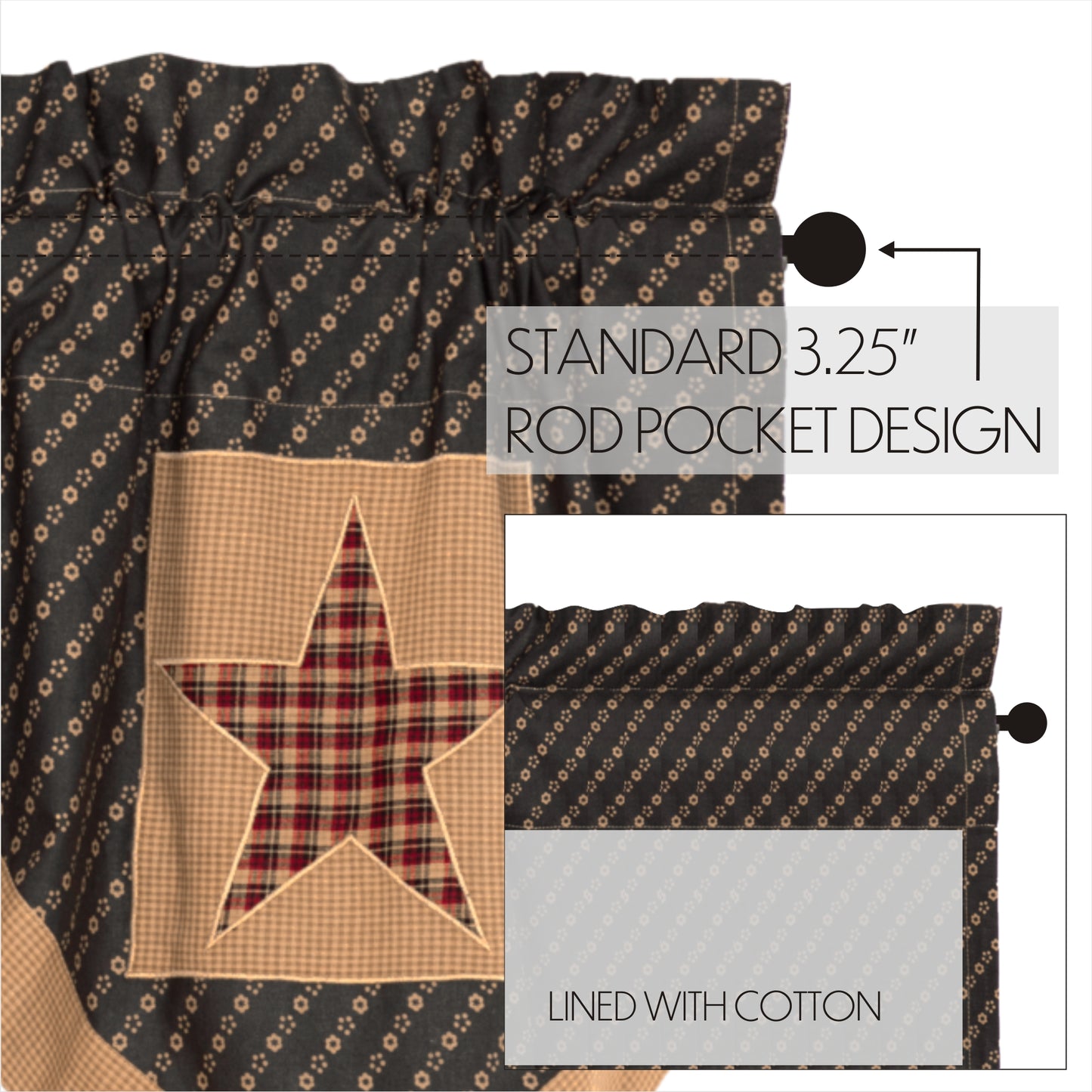 51884-Patriotic-Patch-Star-Block-Valance-Pleated-20x60-image-4