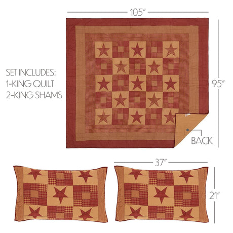 51726-Ninepatch-Star-King-Quilt-Set-1-Quilt-105Wx95L-w-2-Shams-21x37-image-1