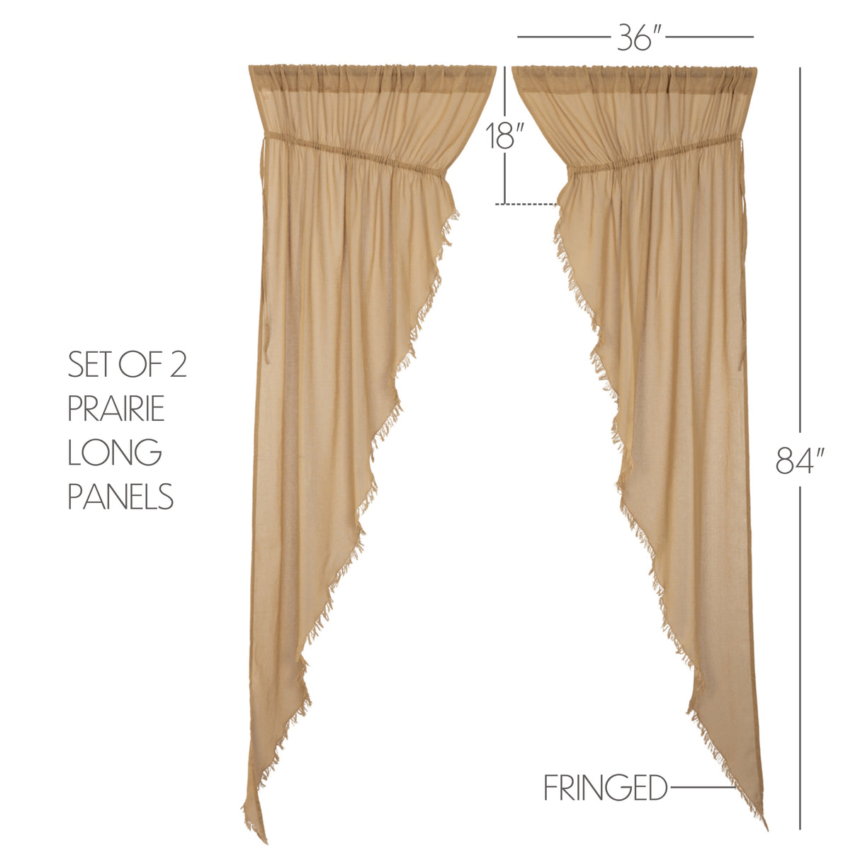 51393-Tobacco-Cloth-Khaki-Prairie-Long-Panel-Fringed-Set-of-2-84x36x18-image-1