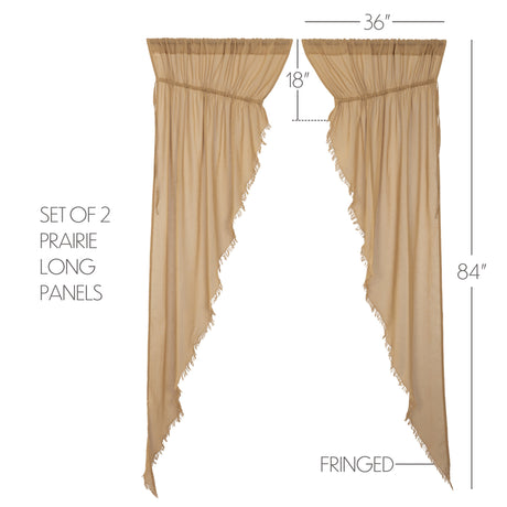 51393-Tobacco-Cloth-Khaki-Prairie-Long-Panel-Fringed-Set-of-2-84x36x18-image-1