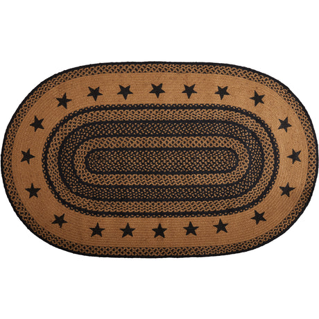 69433-Farmhouse-Jute-Rug-Oval-Stencil-Stars-Border-w-Pad-36x60-image-6