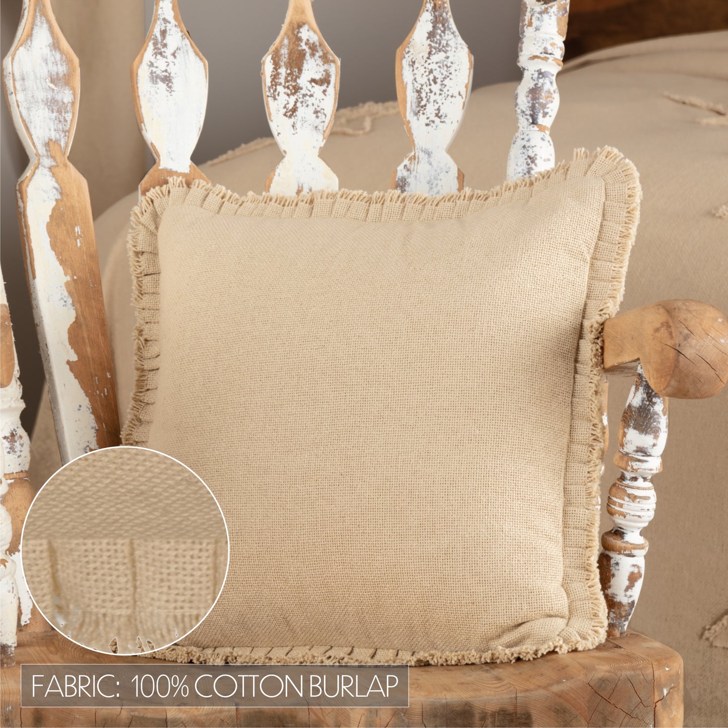 51181-Burlap-Vintage-Pillow-w-Fringed-Ruffle-18x18-image-2