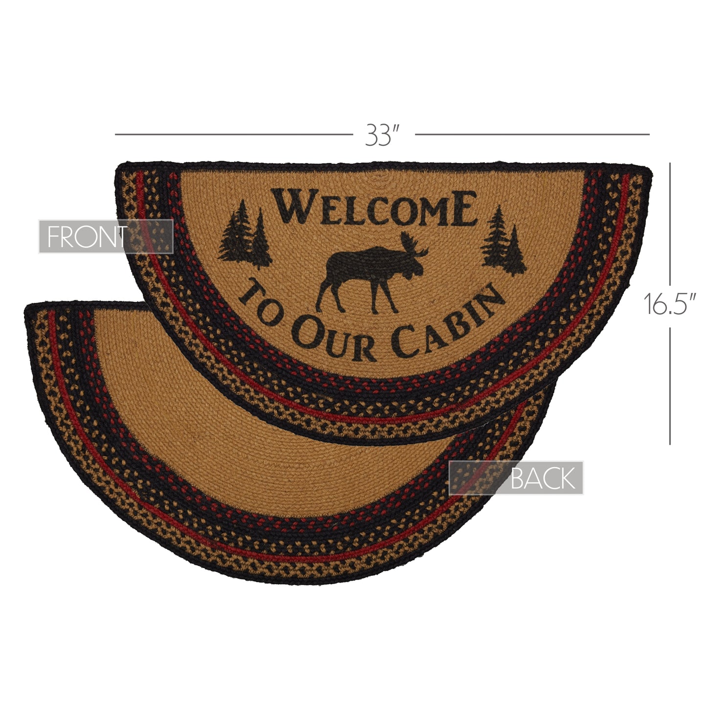 70193-Cumberland-Stenciled-Moose-Jute-Rug-Half-Circle-Welcome-to-the-Cabin-w-Pad-16.5x33-image-9