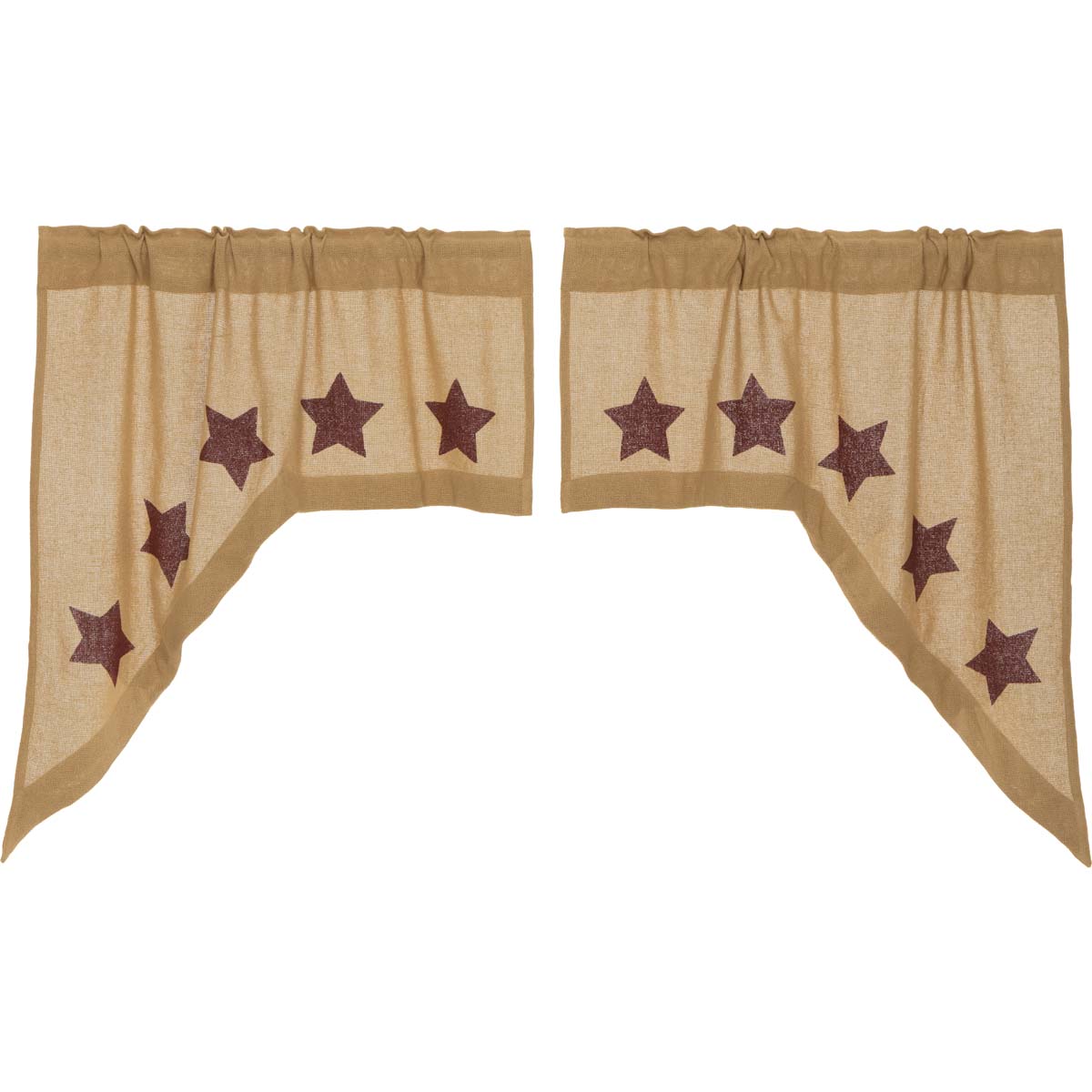 25917-Burlap-w-Burgundy-Stencil-Stars-Swag-Set-of-2-36x36x16-image-2