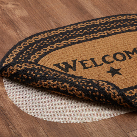 69437-Farmhouse-Jute-Rug-Oval-Stencil-Stars-Welcome-w-Pad-20x30-image-9