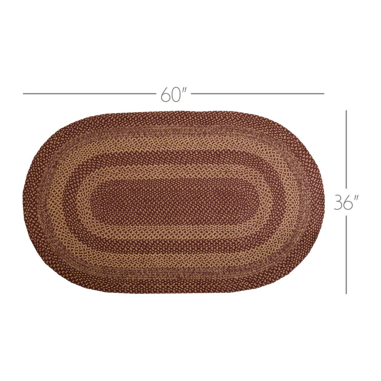 70591-Burgundy-Tan-Jute-Rug-Oval-w-Pad-36x60-image-2