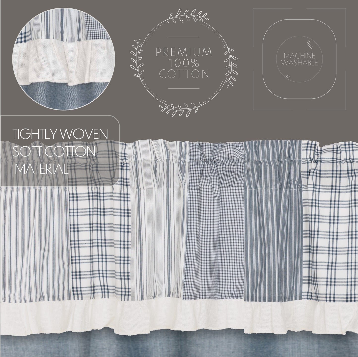 51287-Sawyer-Mill-Blue-Chambray-Solid-Panel-with-Attached-Patchwork-Valance-Set-of-2-84x40-image-3