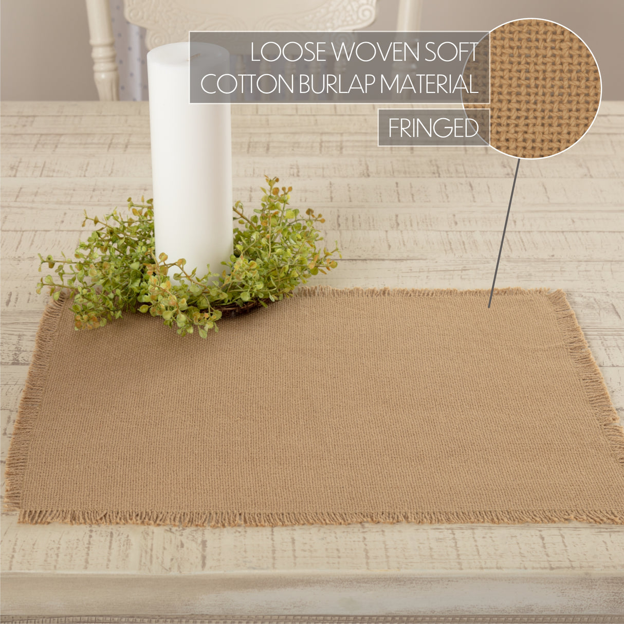 30633-Burlap-Natural-Placemat-Set-of-6-Fringed-12x18-image-2