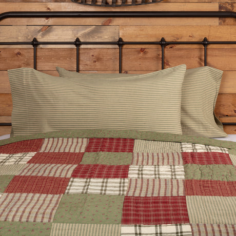 56749-Prairie-Winds-Green-Ticking-Stripe-King-Pillow-Case-Set-of-2-21x40-image-4