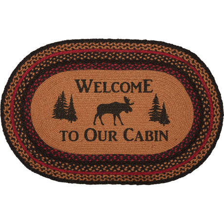 69484-Cumberland-Stenciled-Moose-Jute-Rug-Oval-Welcome-to-the-Cabin-w-Pad-20x30-image-4