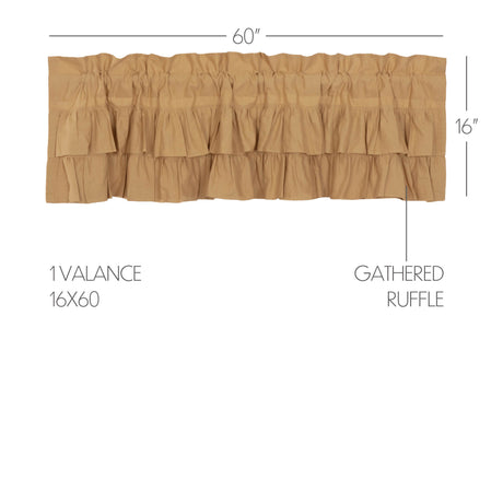 51975-Simple-Life-Flax-Khaki-Ruffled-Valance-16x60-image-1