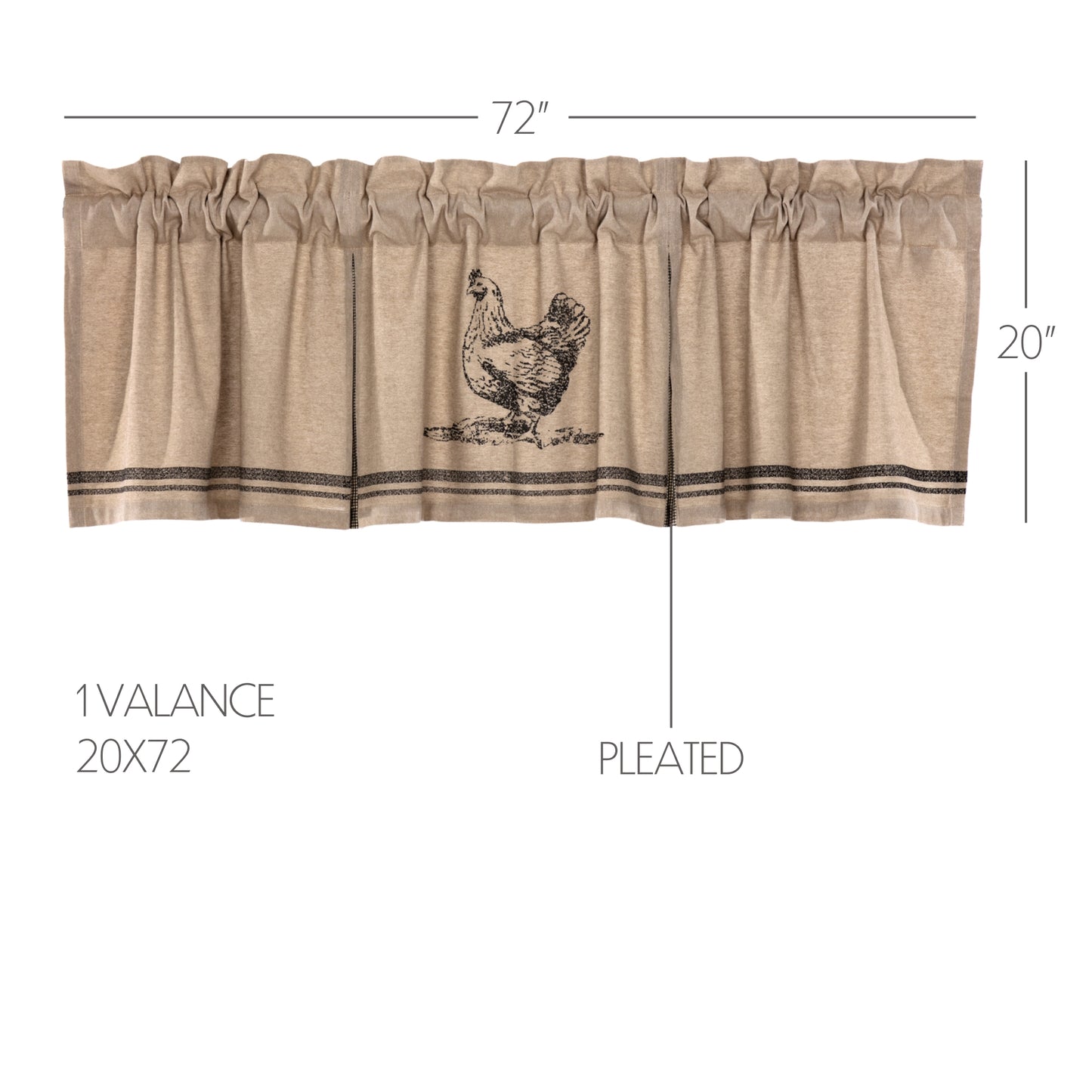 52206-Sawyer-Mill-Charcoal-Chicken-Valance-Pleated-20x72-image-1