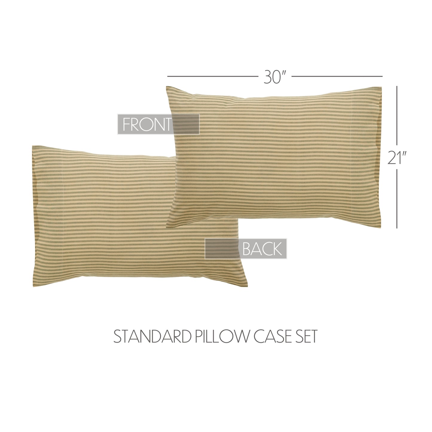 50701-Prairie-Winds-Green-Ticking-Stripe-Standard-Pillow-Case-Set-of-2-21x30-image-1