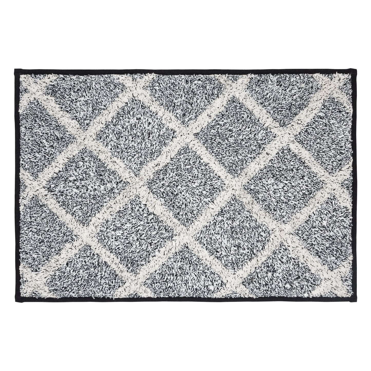 80519-Frayed-Lattice-Creme-Black-Bathmat-20x30-image-4