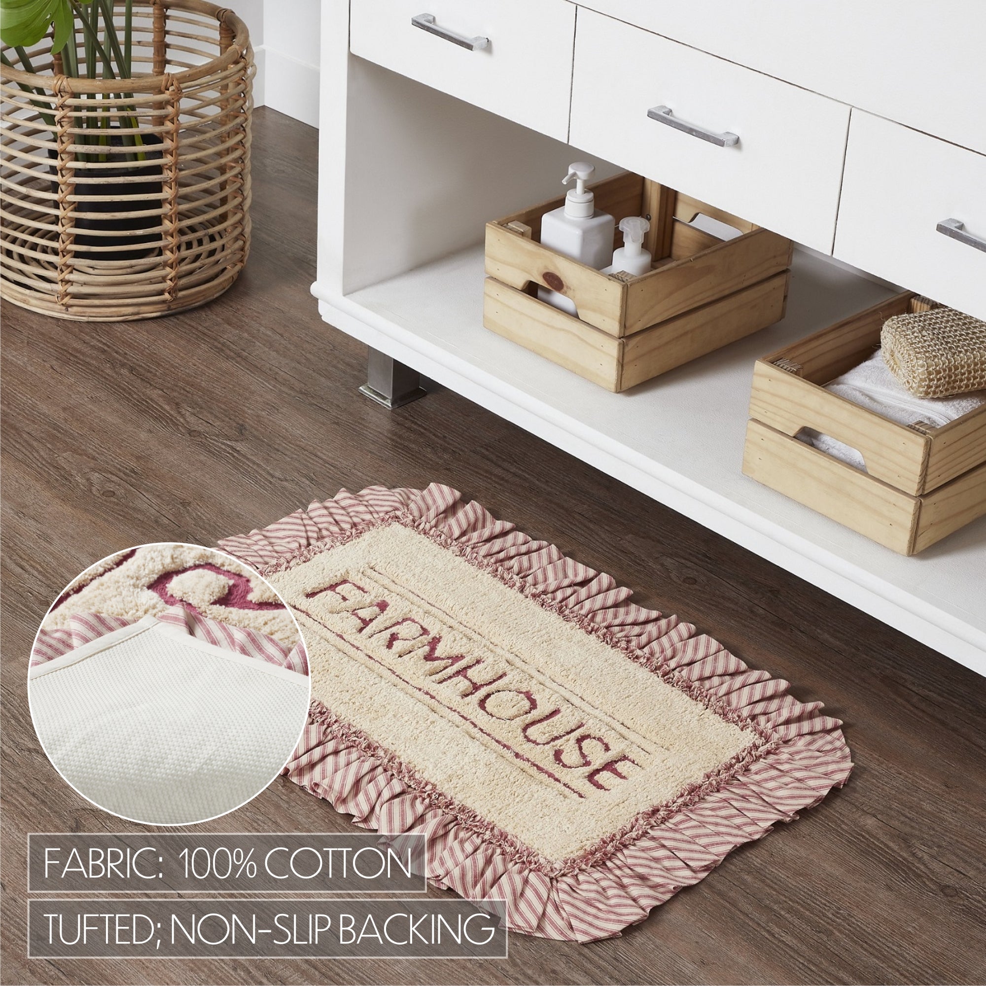 Bathroom Mat Set 3 Piece Non Slip Bath Mats Soft selling Farmhouse Bathroom Rug Set