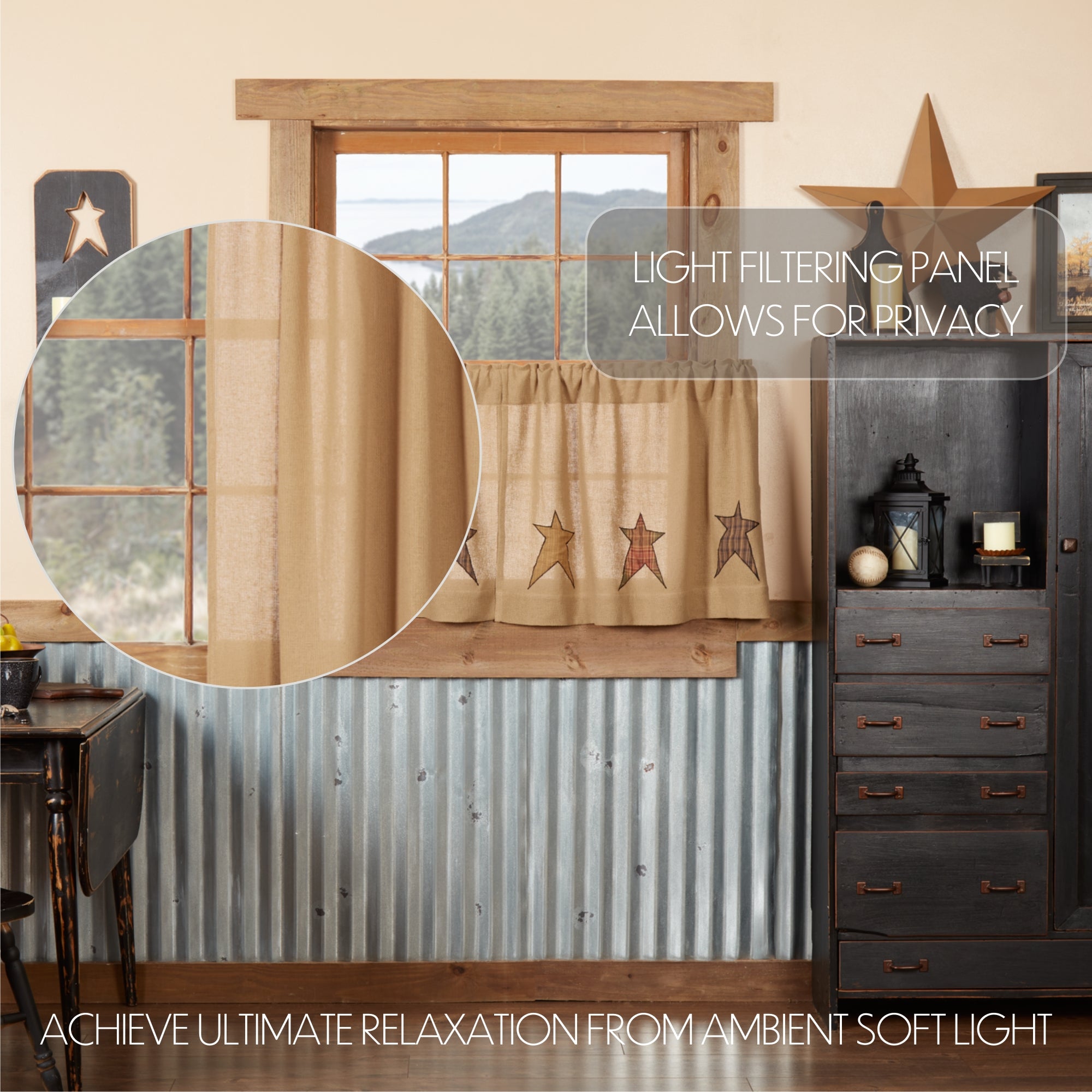 VHC Brands Stratton Burlap Applique Star Tier - Thumbnail 5