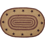 70710-Burgundy-Tan-Jute-Rug-Oval-Stencil-Stars-w-Pad-24x36-image-6