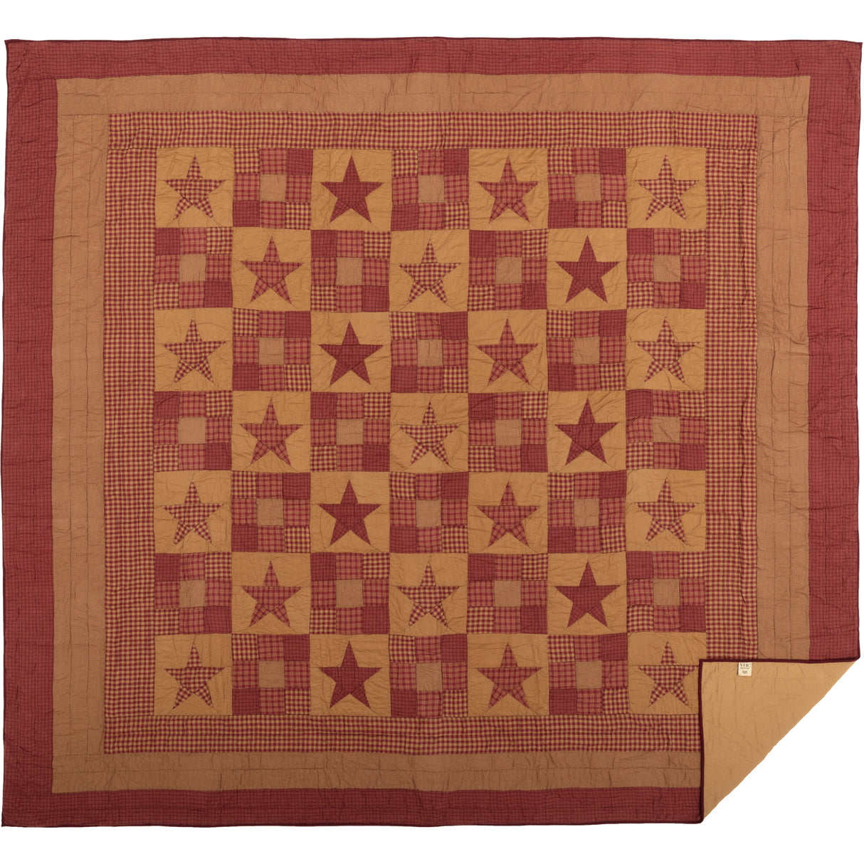 51725-Ninepatch-Star-California-King-Quilt-Set-1-Quilt-130Wx115L-w-2-Shams-21x37-image-5