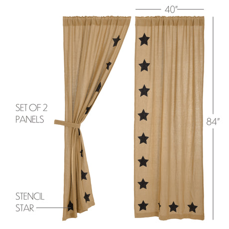 12393-Burlap-w-Black-Stencil-Stars-Panel-Set-of-2-84x40-image-1