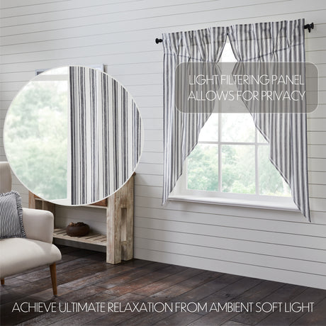 80483-Sawyer-Mill-Black-Ticking-Stripe-Prairie-Short-Panel-Set-of-2-63x36x18-image-2