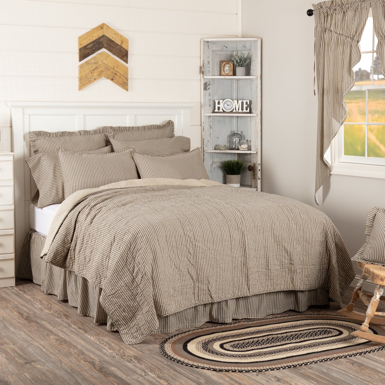 Sawyer Mill Ticking Stripe Quilt Coverlet – VHC Brands Home Decor