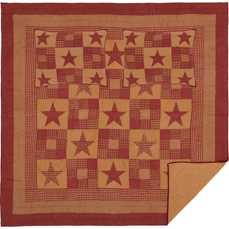 51727-Ninepatch-Star-Queen-Quilt-Set-1-Quilt-90Wx90L-w-2-Shams-21x27-image-4