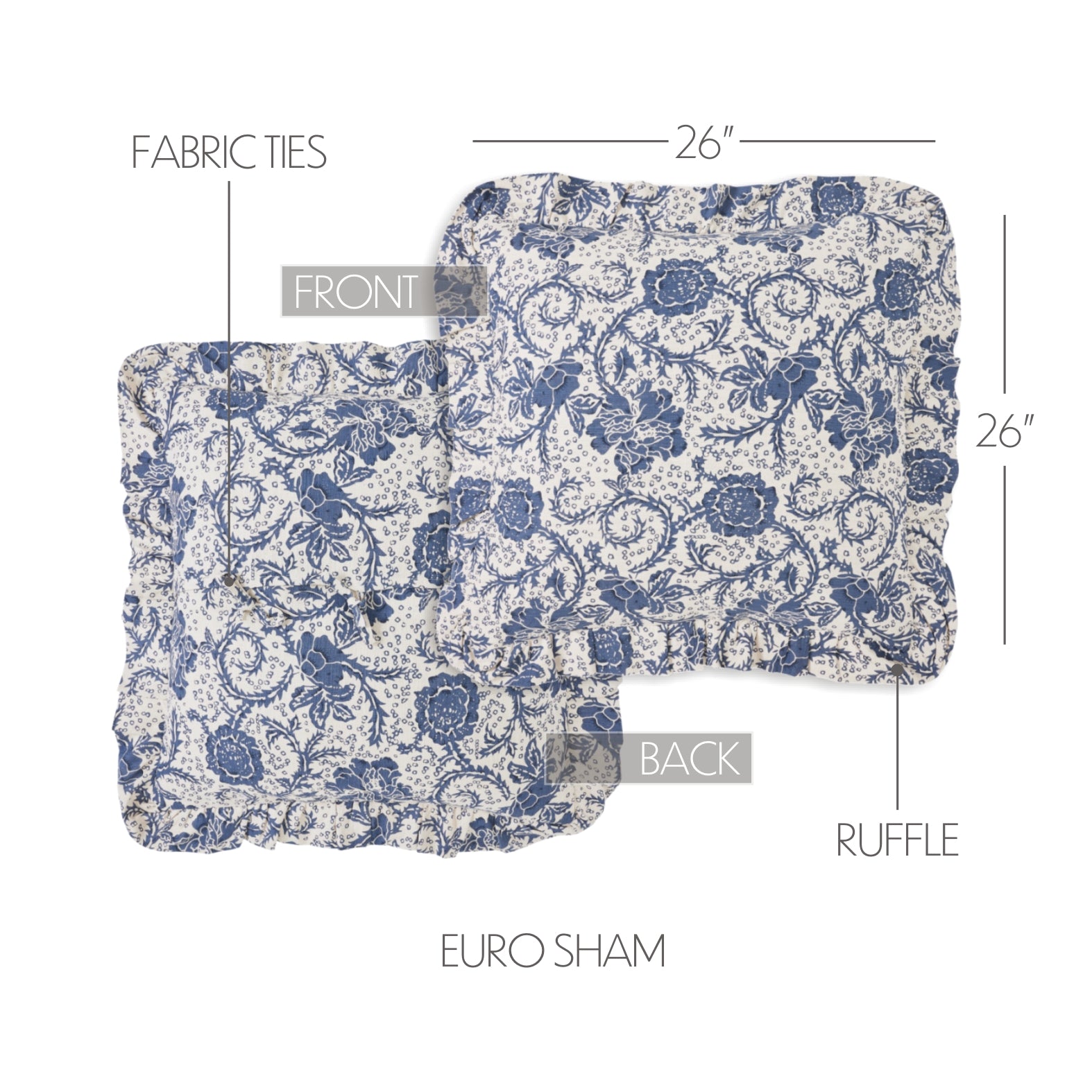 81242-Dorset-Navy-Floral-Fabric-Euro-Sham-26x26-image-1