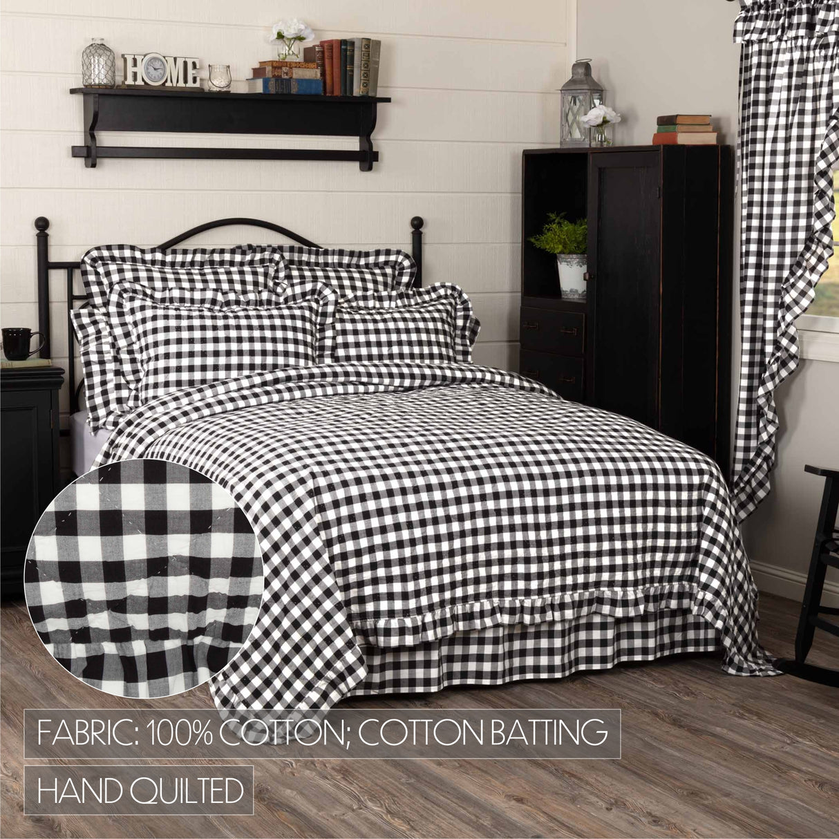 51751-Annie-Buffalo-Black-Check-Ruffled-California-King-Quilt-Coverlet-130Wx115L-image-2