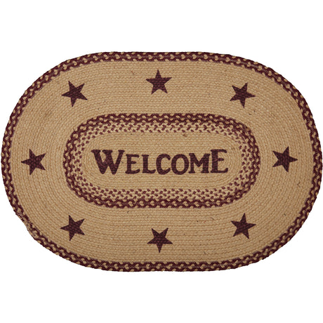 70711-Burgundy-Tan-Jute-Rug-Oval-Welcome-w-Pad-20x30-image-5