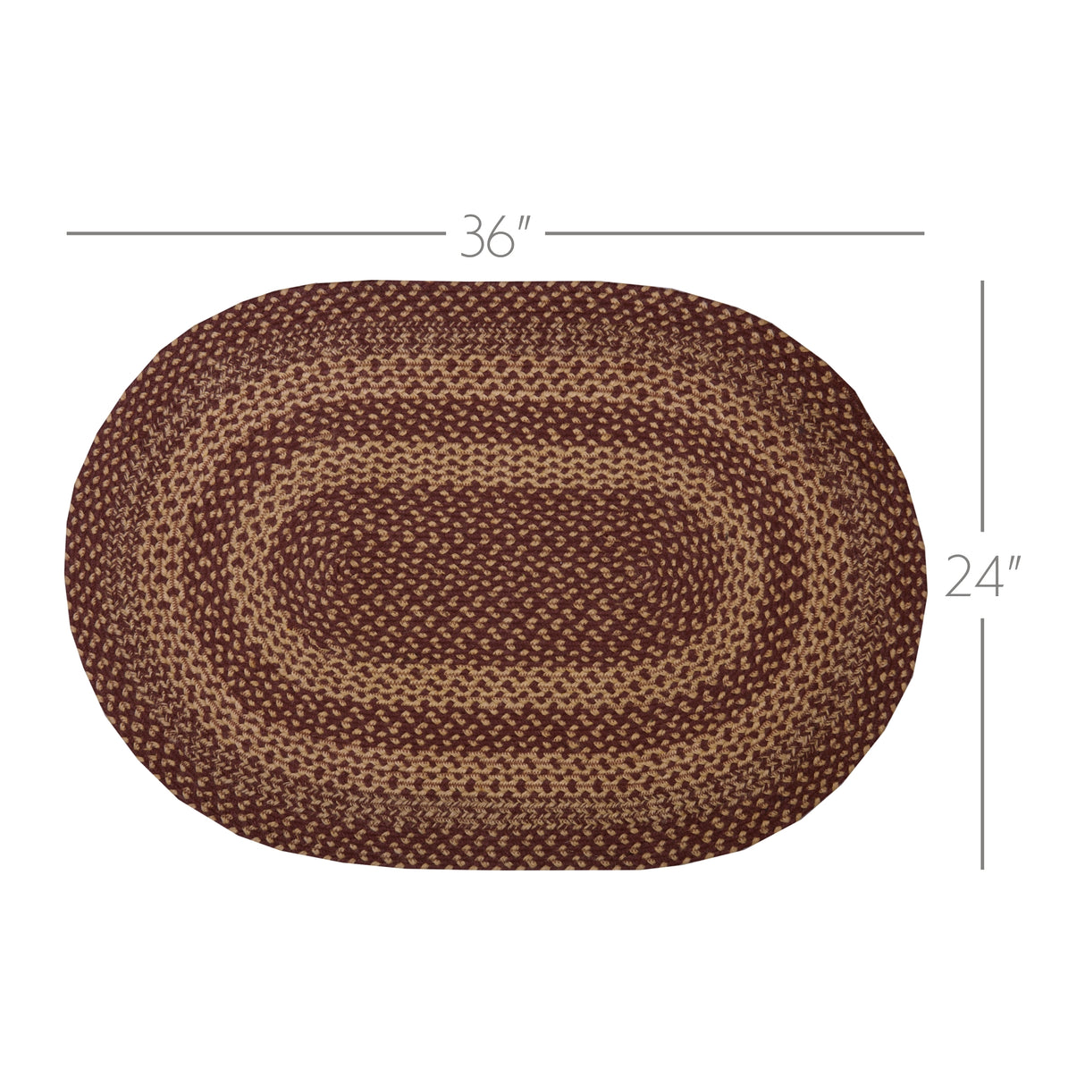 70707-Burgundy-Tan-Jute-Rug-Oval-w-Pad-24x36-image-2