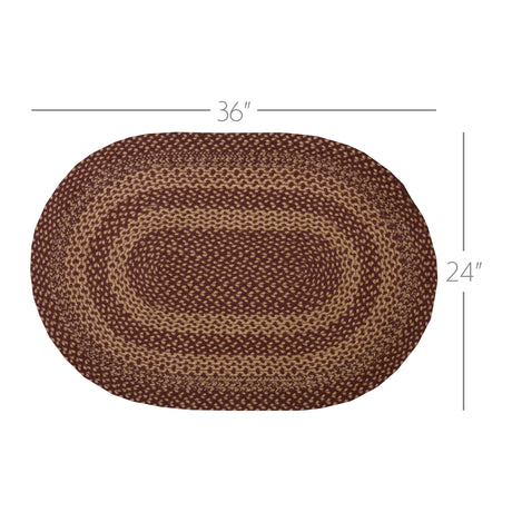 70707-Burgundy-Tan-Jute-Rug-Oval-w-Pad-24x36-image-2