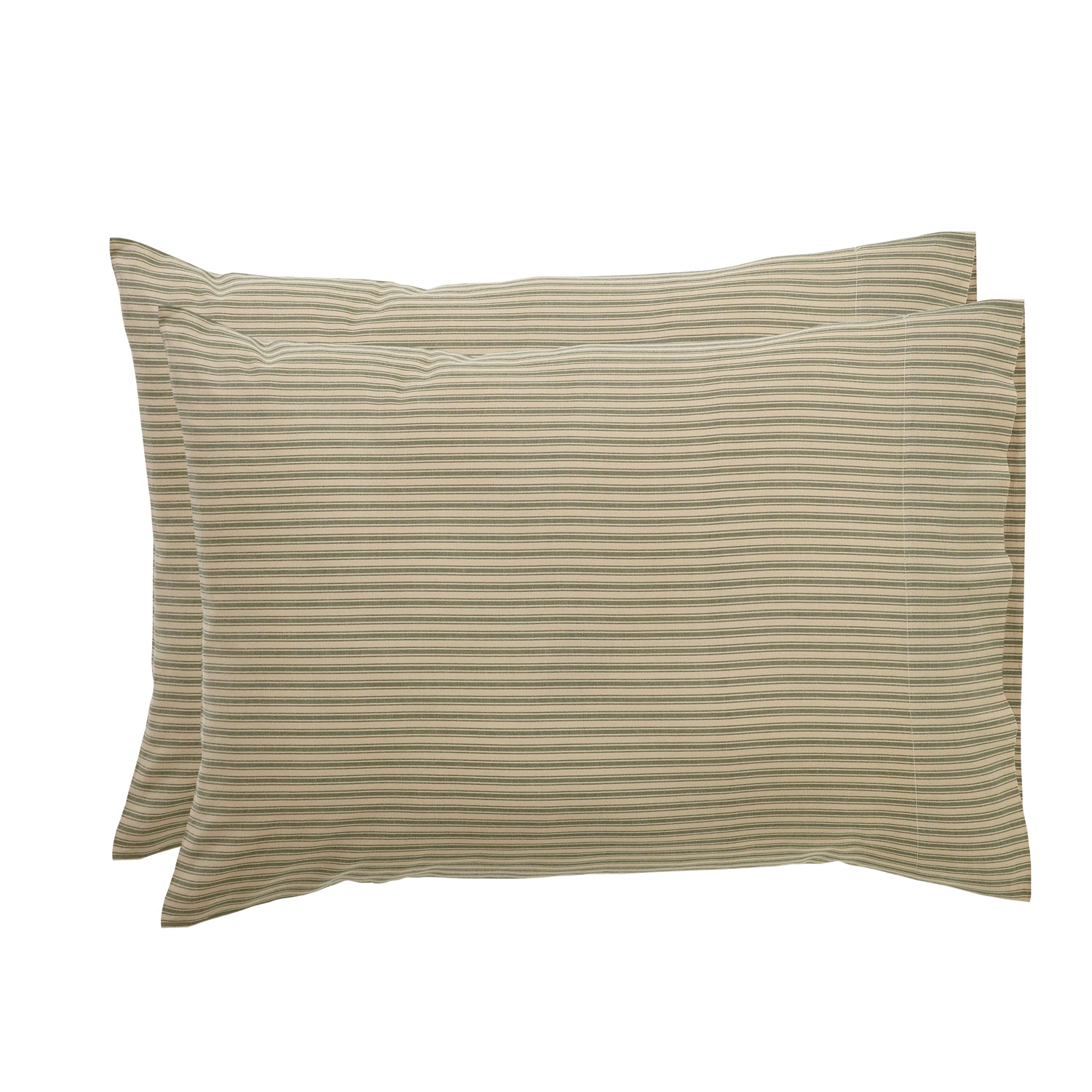 50701-Prairie-Winds-Green-Ticking-Stripe-Standard-Pillow-Case-Set-of-2-21x30-image-4