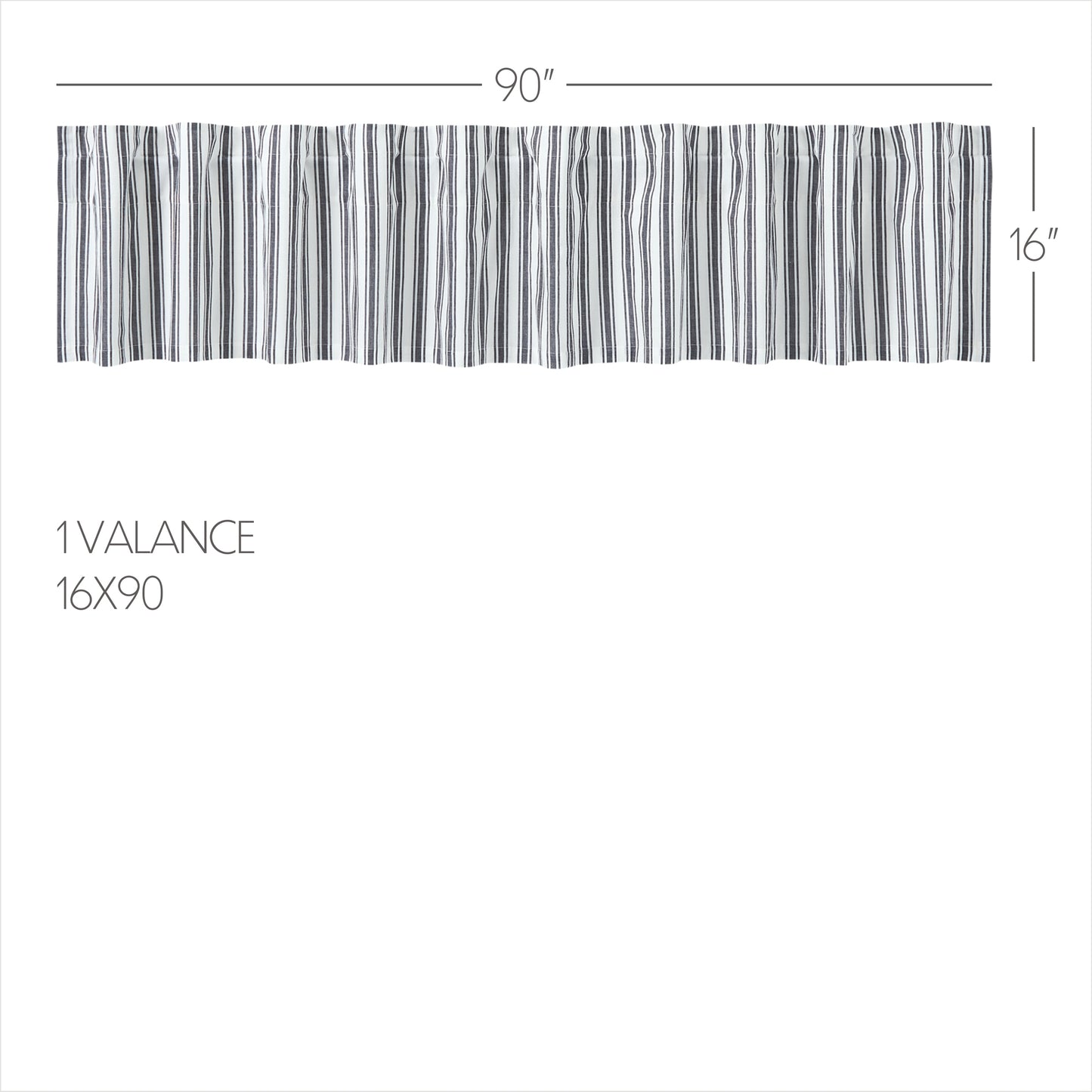 80488-Sawyer-Mill-Black-Ticking-Stripe-Valance-16x90-image-1
