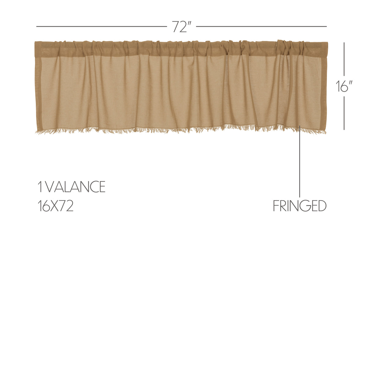 8331-Tobacco-Cloth-Khaki-Valance-Fringed-16x72-image-1