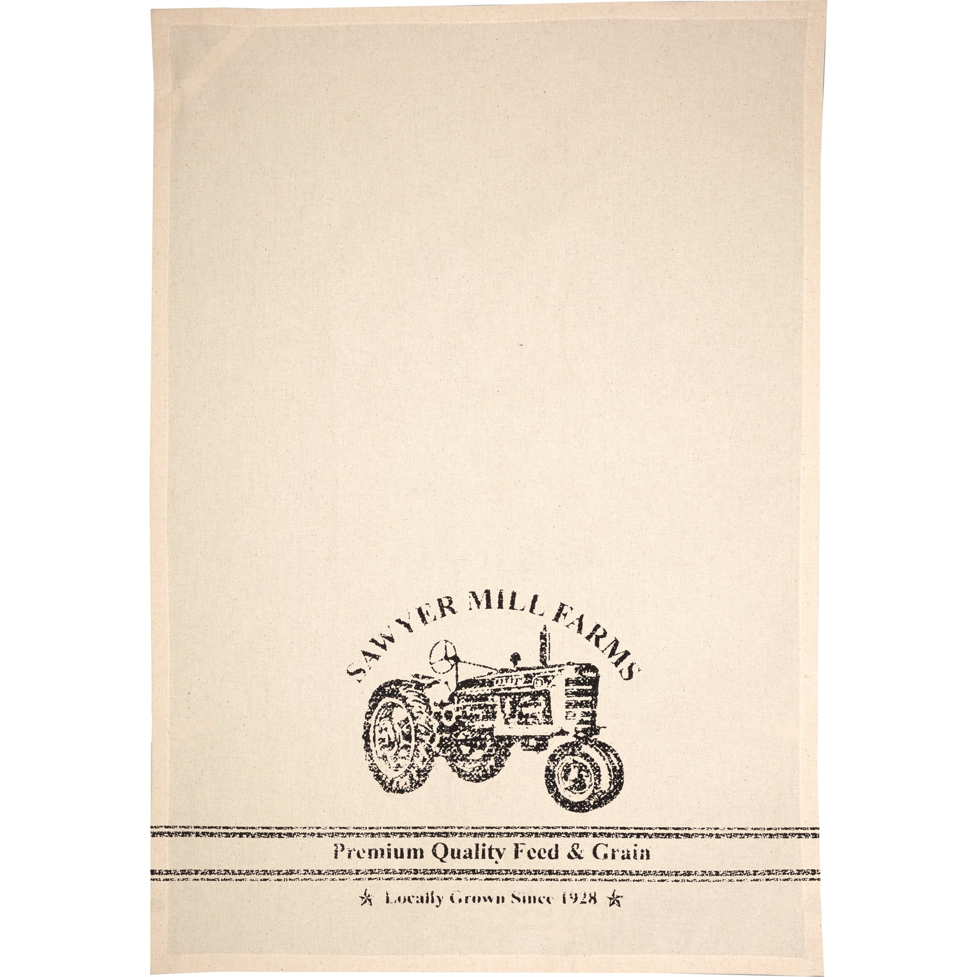51309-Sawyer-Mill-Charcoal-Tractor-Muslin-Unbleached-Natural-Tea-Towel-19x28-image-1