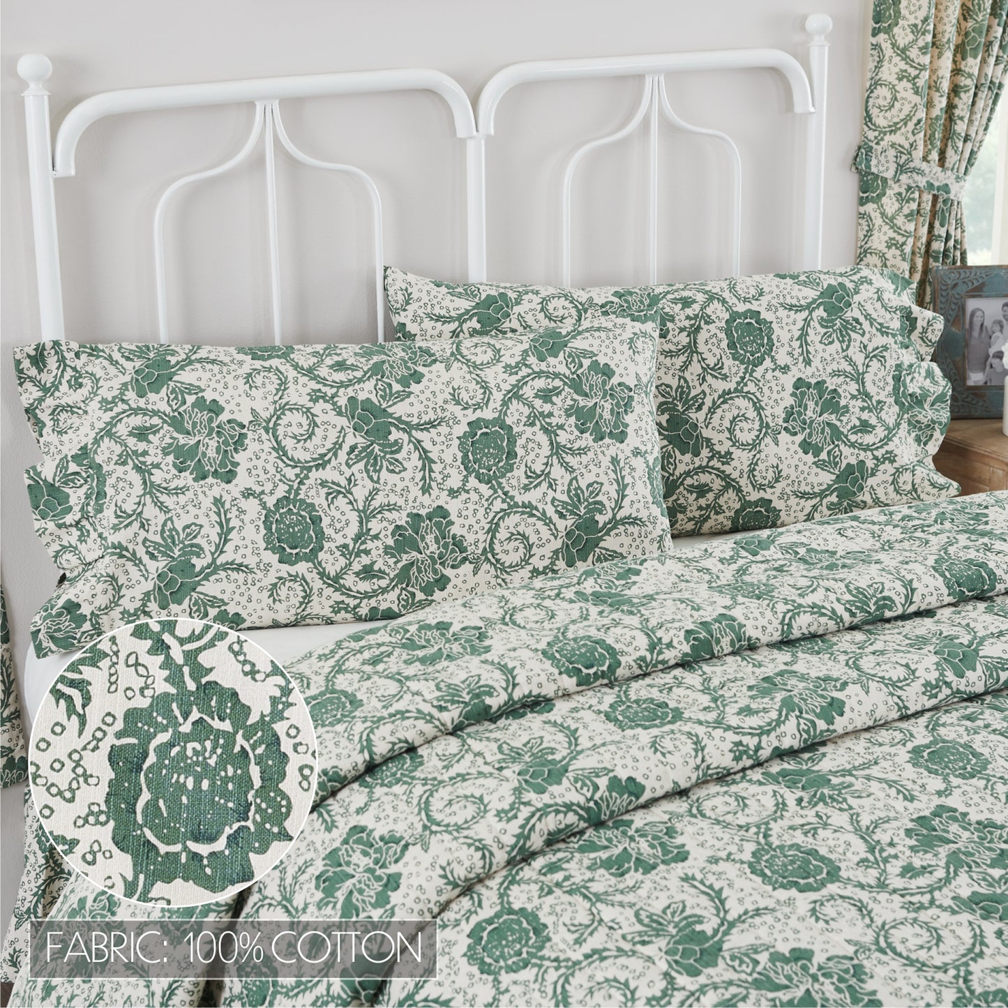 81220-Dorset-Green-Floral-Ruffled-King-Pillow-Case-Set-of-2-21x36-4-image-2