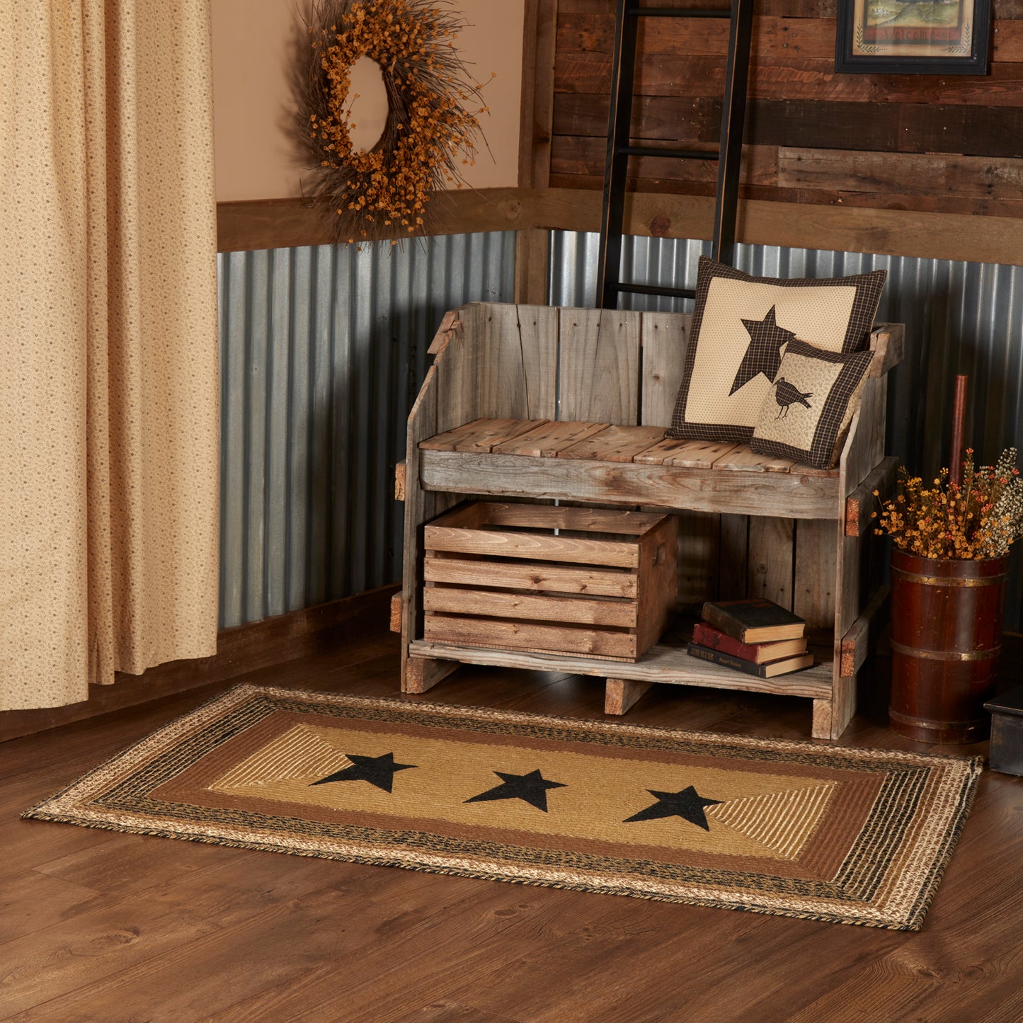 70716-Kettle-Grove-Jute-Rug-Rect-Stencil-Star-w-Pad-36x60-image-1