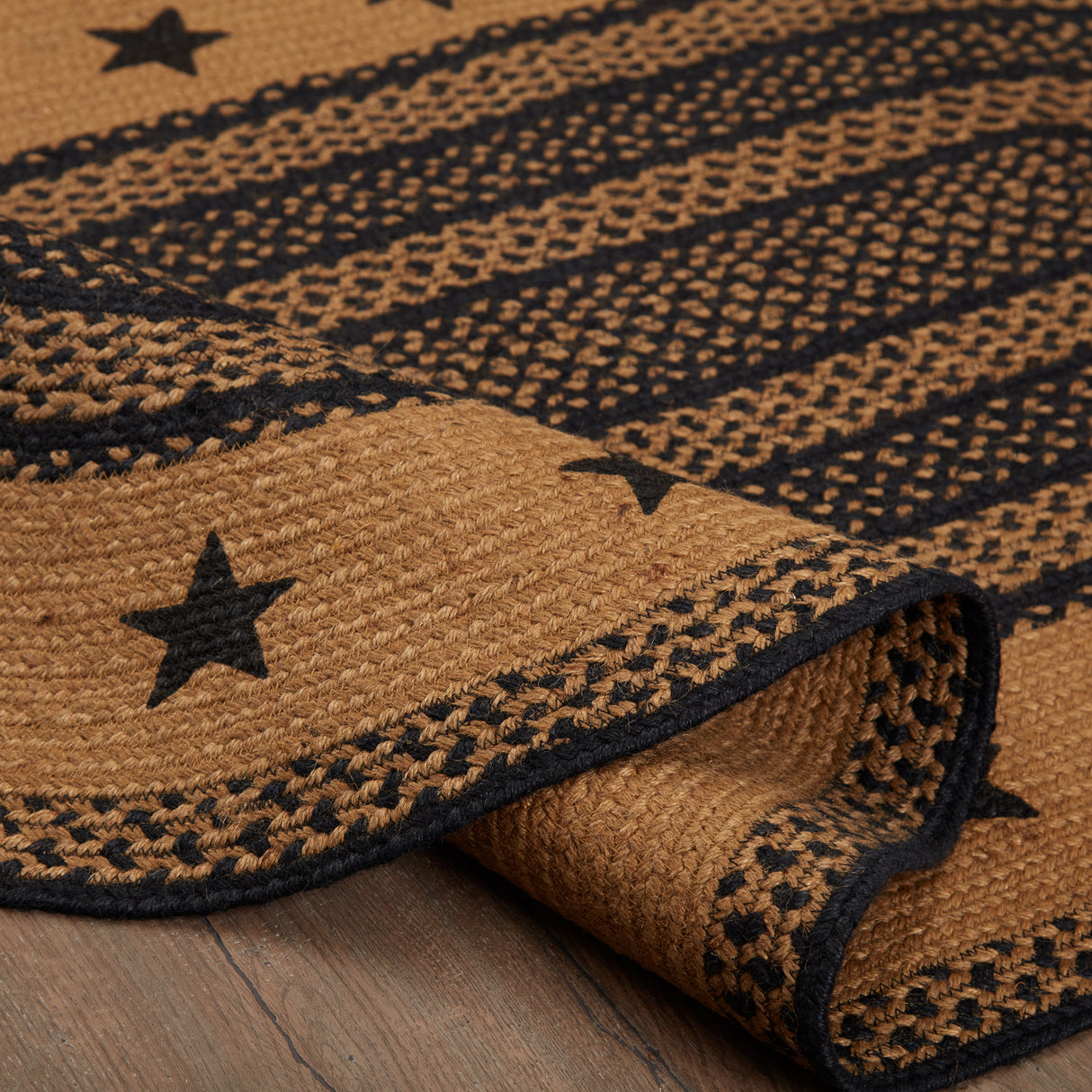 69433-Farmhouse-Jute-Rug-Oval-Stencil-Stars-Border-w-Pad-36x60-image-11