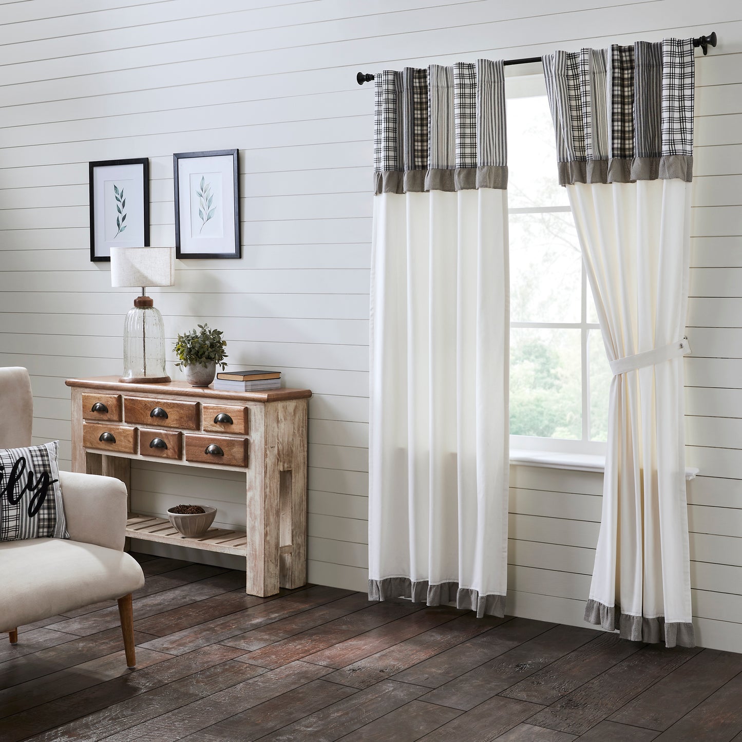 80461-Sawyer-Mill-Black-Panel-with-Attached-Patchwork-Valance-Set-of-2-84x40-image-6