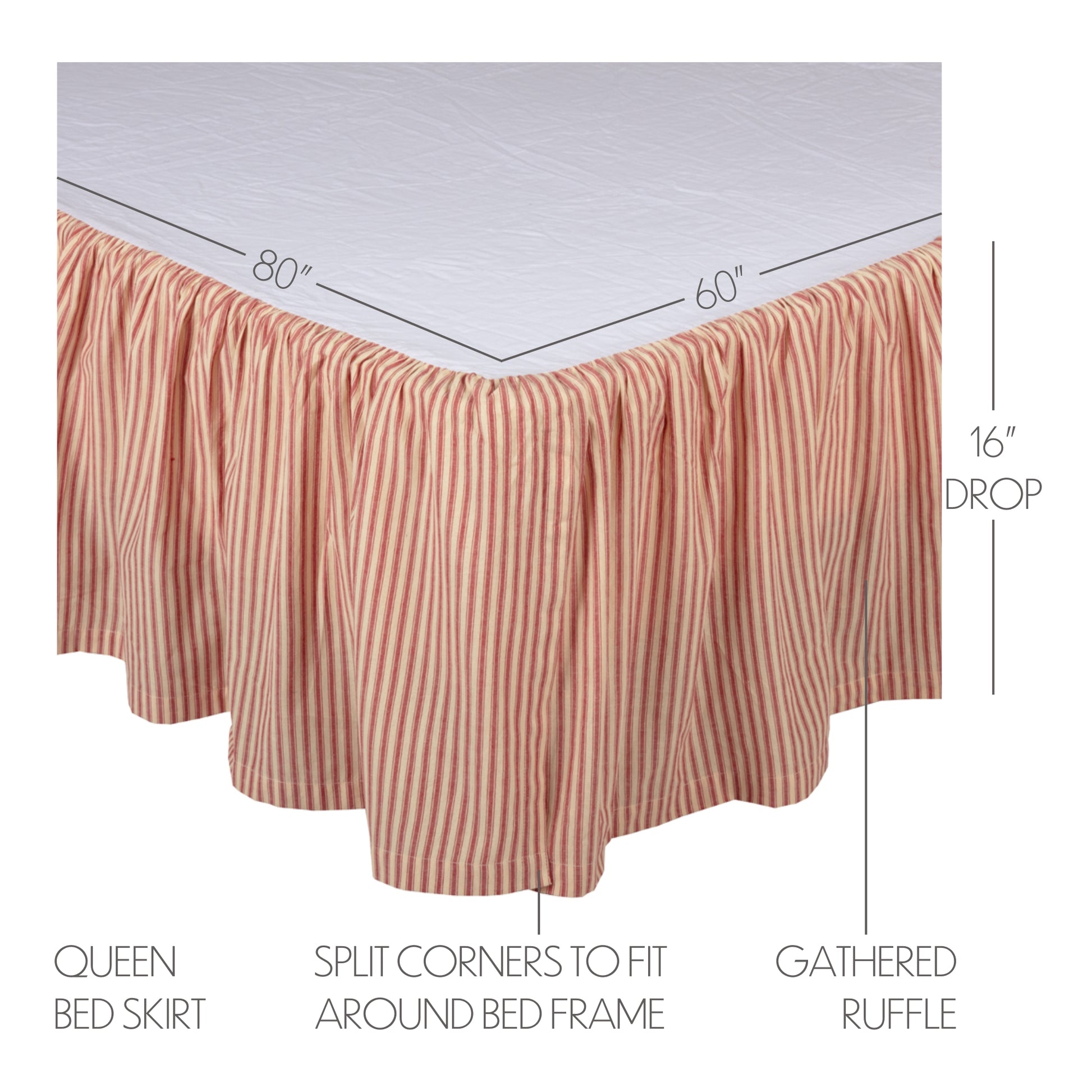 51949-Sawyer-Mill-Red-Ticking-Stripe-Queen-Bed-Skirt-60x80x16-image-1