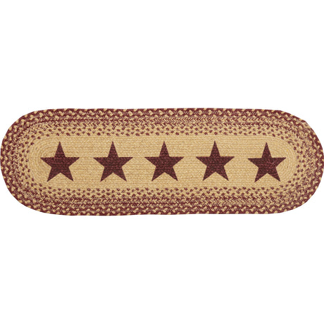 9517-Burgundy-Tan-Jute-Runner-Stencil-Stars-8x24-image-5