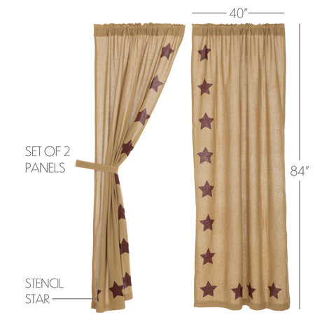 25913-Burlap-w-Burgundy-Stencil-Stars-Panel-Set-of-2-84x40-image-5