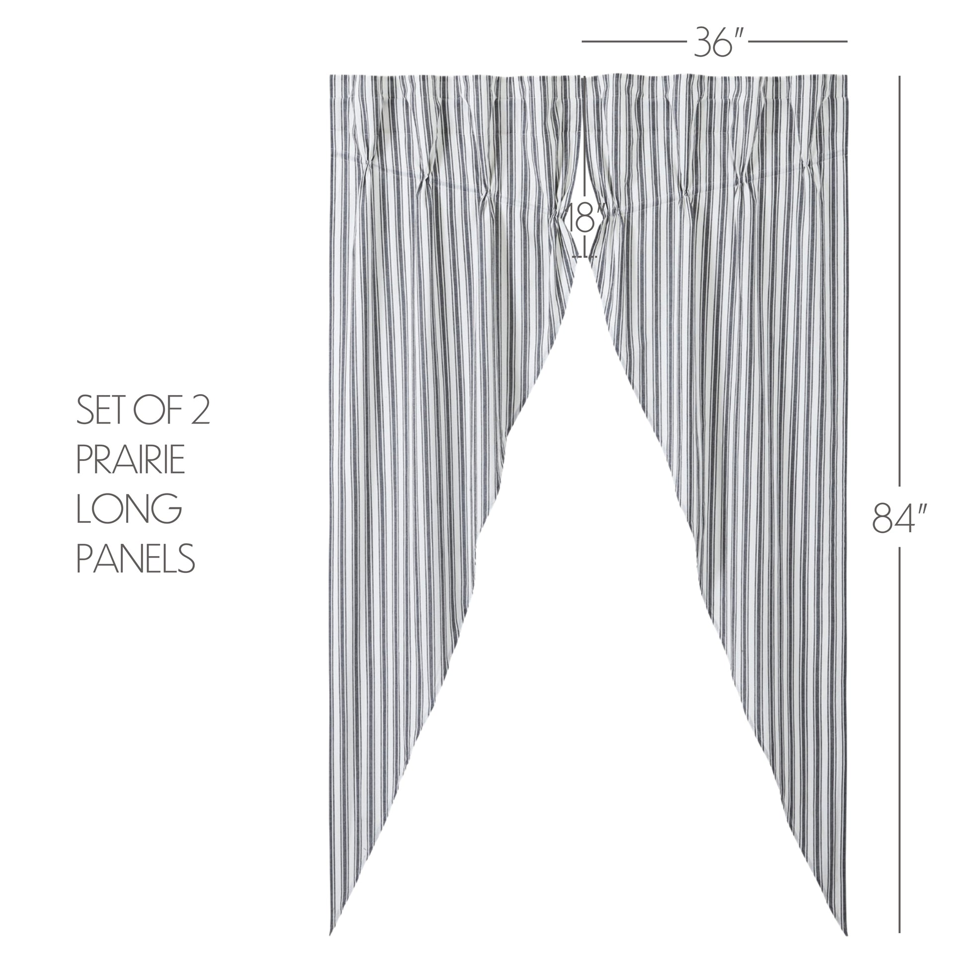 80482-Sawyer-Mill-Black-Ticking-Stripe-Prairie-Long-Panel-Set-of-2-84x36x18-image-1