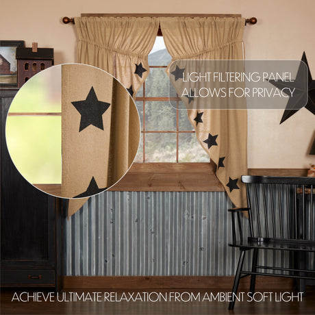 12394-Burlap-w-Black-Stencil-Stars-Prairie-Short-Panel-Set-of-2-63x36x18-image-3